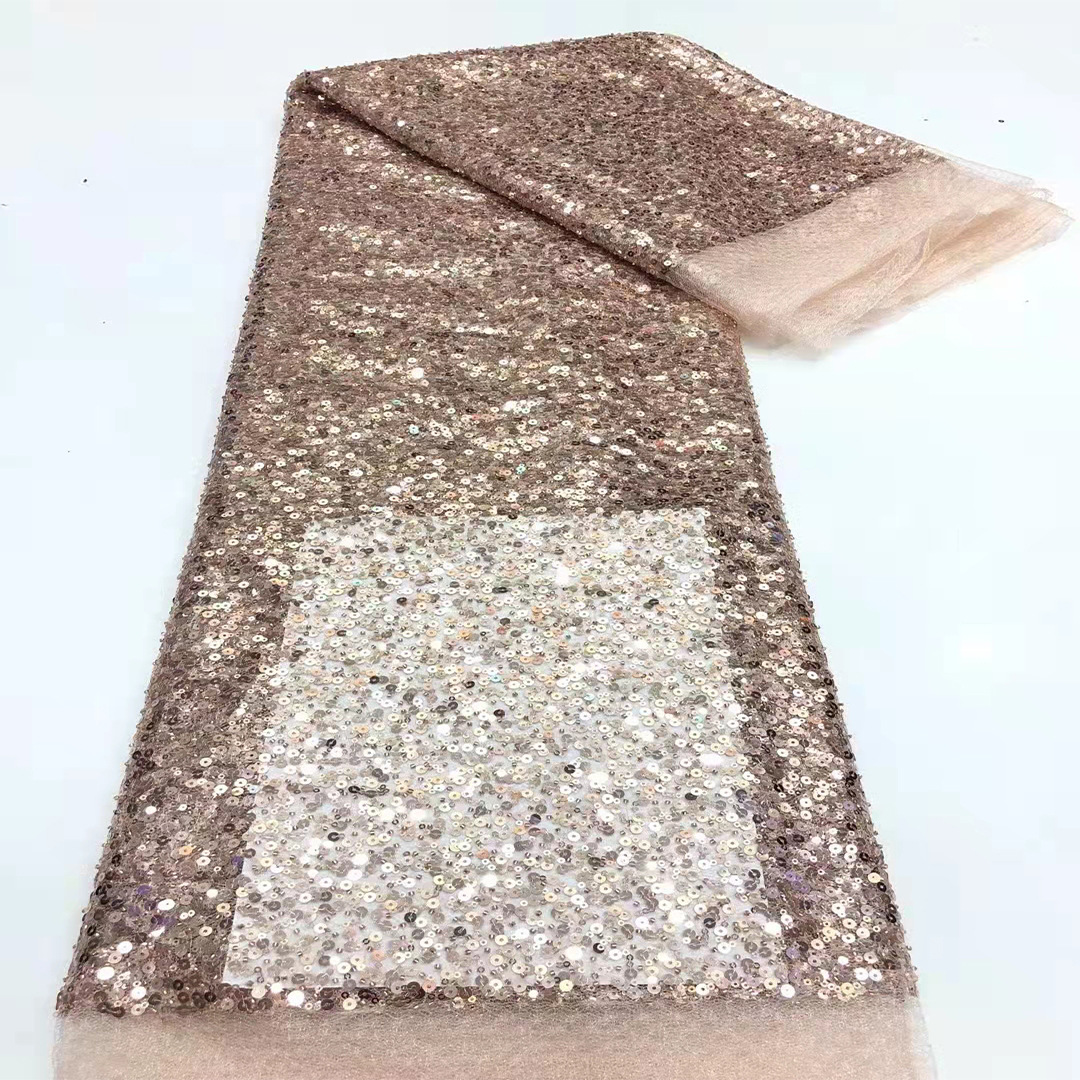 Tela de encaje coreana con lentejuelas de 5 mm, diseño de rosas, bordado con cuentas en tubo, tela de encaje para vestido camisero, encaje con lentejuelas image 10