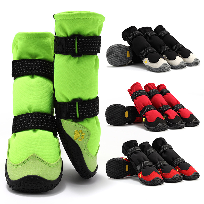 Amazon Venta caliente zapatos de perro a prueba de agua anti-caída perro grande perro alargado botas perro botas de nieve perro pie cubierta transfronteriza nuevo producto