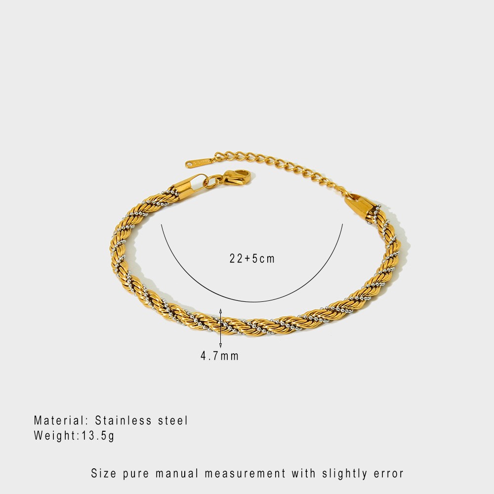 304 Stainless Steel Material Geometric Pattern Women's Gender IG Style, Simple Style Style IG Style Simple Style Geometric 304 Stainless Steel Cable Chain Bracelets In Bulk