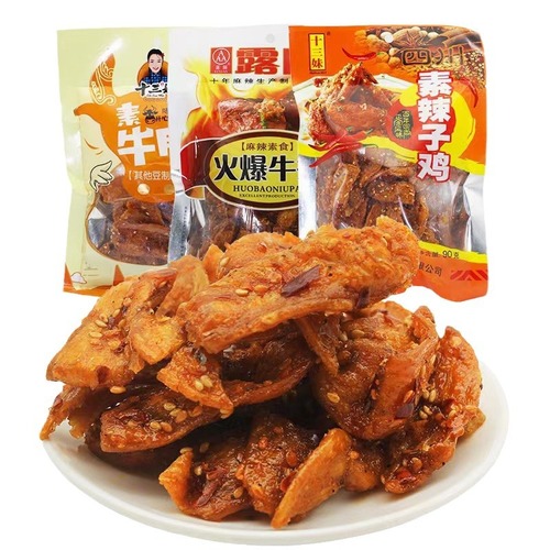 Soy Protein Spicy Vegetarian 80g Thirteen Sister Spicy Chicken Hand-Torn Famous Snack Wholesale 80g Snack