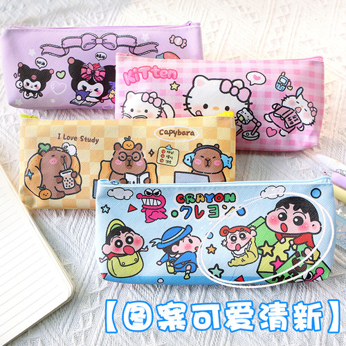 Cute girly heart original pencil bag large capacity portable stationery bag cartoon ins style pencil bag pencil case stationery bag