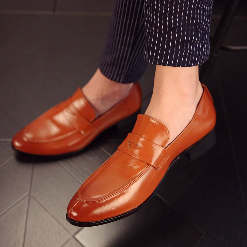 2023 новая весенне-осенняя деловая мужская повседневная кожаная обувь, лоферы, модная мужская обувь, без шнуровки, папа среднего возраста, обувь
