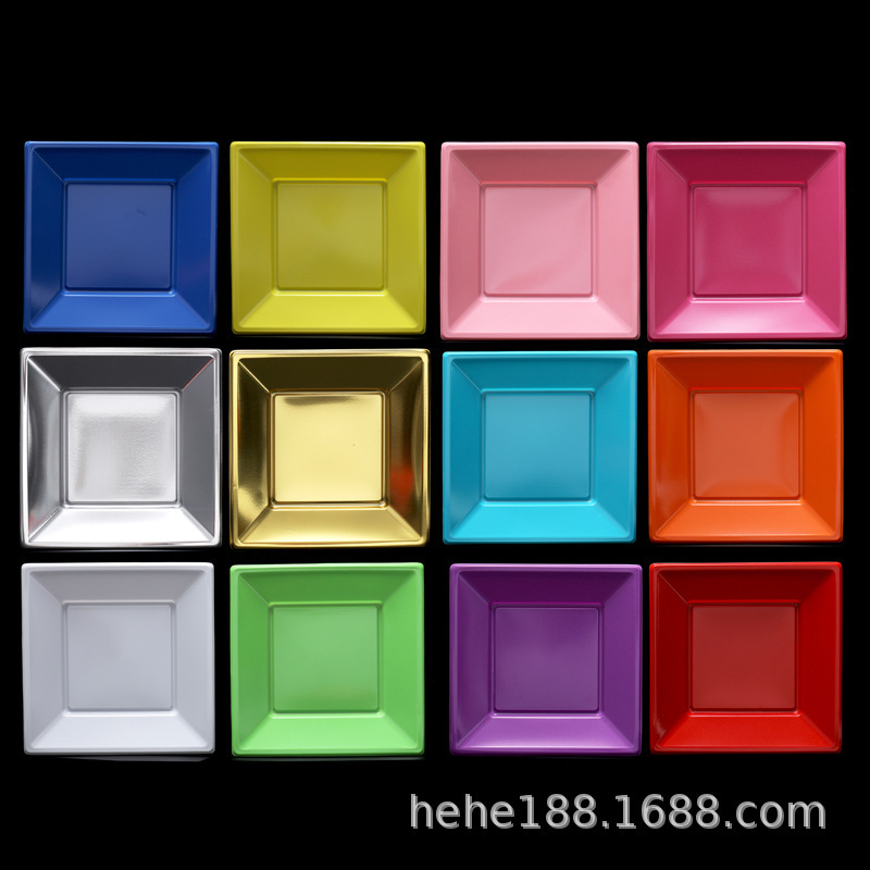 Cross-border disposable plate 7 inch 9 inch PS plastic picnic party fruit salad plate steak barbecue plate fast food