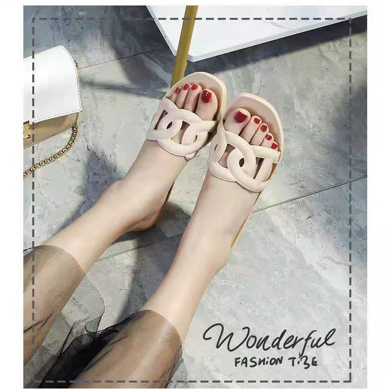 Women’s Flat H-shaped Summer Sandals Trendy Beach Slippers_voghion.com