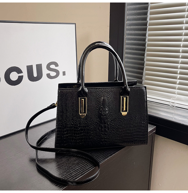 Bolso de mano transfronterizo para mujer 2024 nuevo patrón de cocodrilo de primavera bolso de mensajero de textura occidental de moda bolso de viaje de ocio