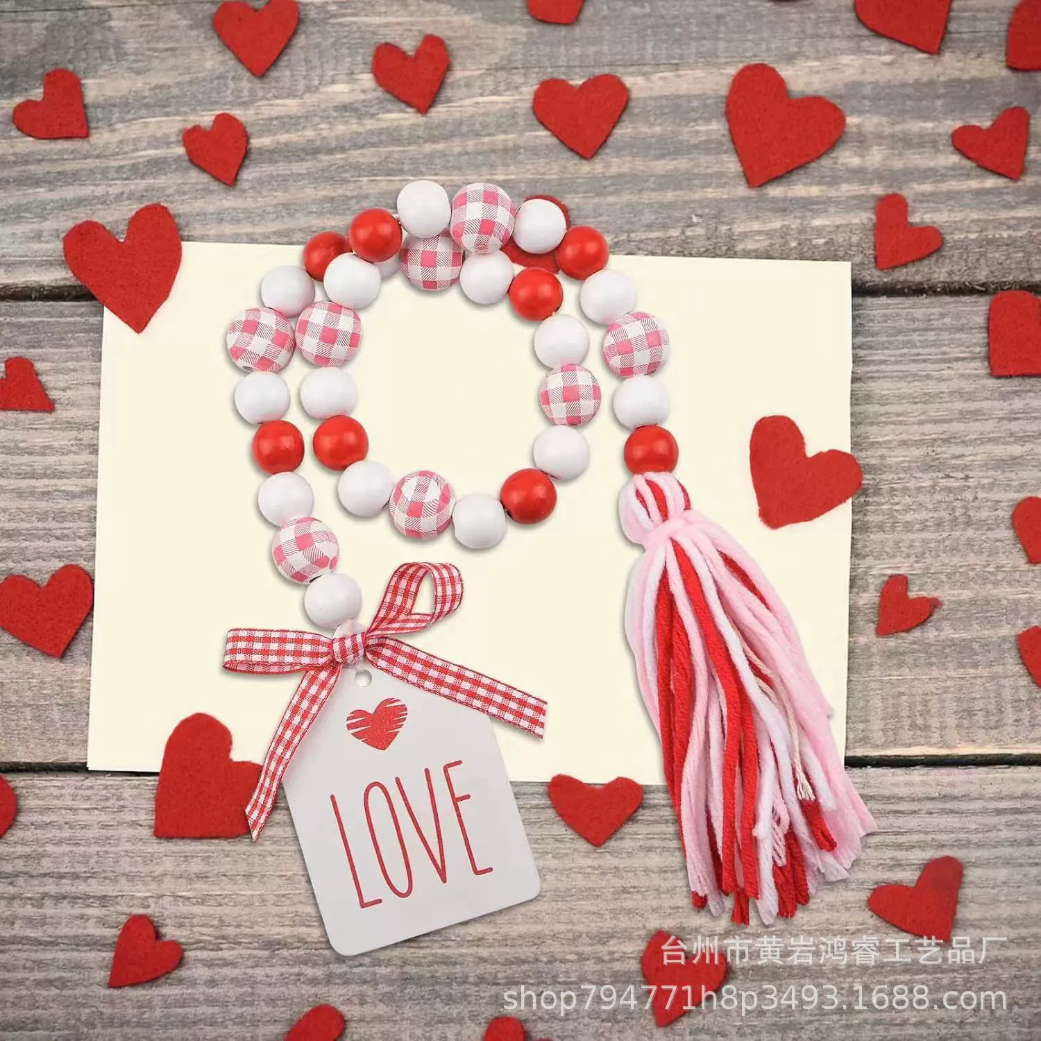 Новые бусины на День Святого Валентина кисточка деревянные поделки цвет пеньковая веревка креативный рюкзак украшение дома кулон
