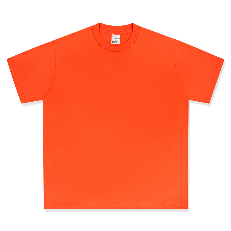 Camiseta de manga corta retro desgastada de algodón pesado transfronterizo 260G versión de lavado de agua suelta cuello redondo de moda base lisa T