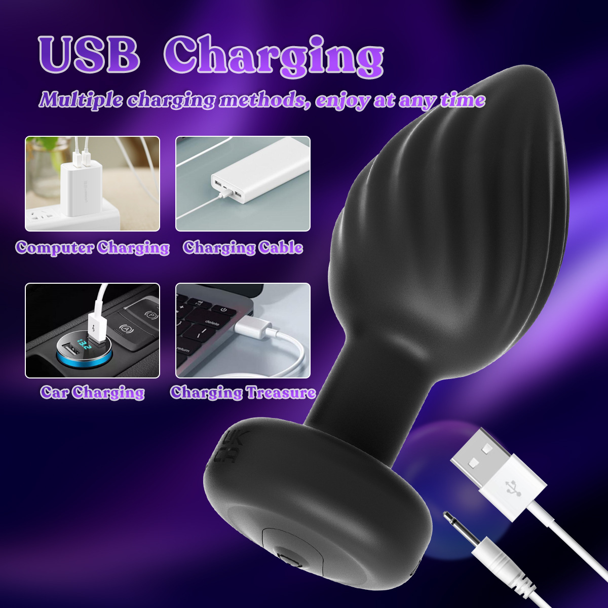 Πρωκτικό plug με τηλεχειριστήριο σιλικόνης για μασάζ προστάτη_voghion.com