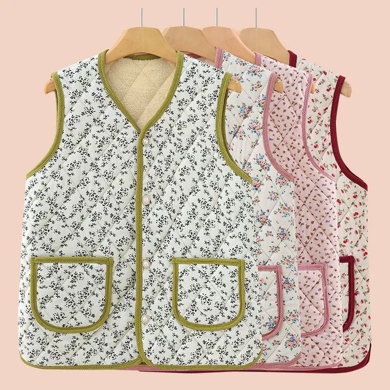Autumn keep warm vest, for middle age, western style
