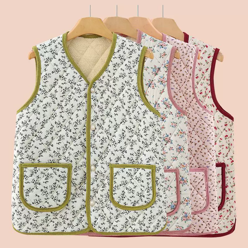Autumn keep warm vest, for middle age, western style