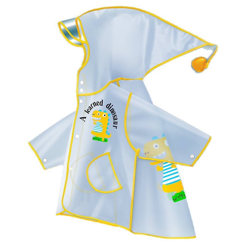 Impermeable infantil para niños y niñas 2025, estudiantes de primaria, poncho de cuerpo completo para niños de jardín de infantes con diseño de dinosaurio de dibujos animados.