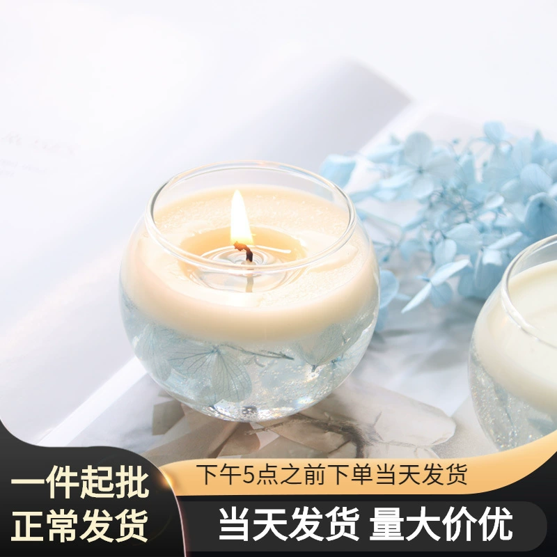 Meimuer прозрачная маленькая шарообразная стеклянная творческая DIY jelly воск засушенный цветок ароматическая свеча чашка