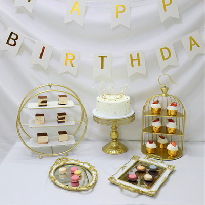 Decoración DE LA MESA de postre soporte de exhibición traje bandeja de pastelería comida fría té descanso Mesa pastel estante tarde té merienda stand image 14