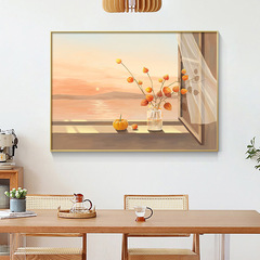Nordic light luxury restaurant decoration painting flowers Instagram art dining room sideboard wall hanging indoor modern minimalist painting