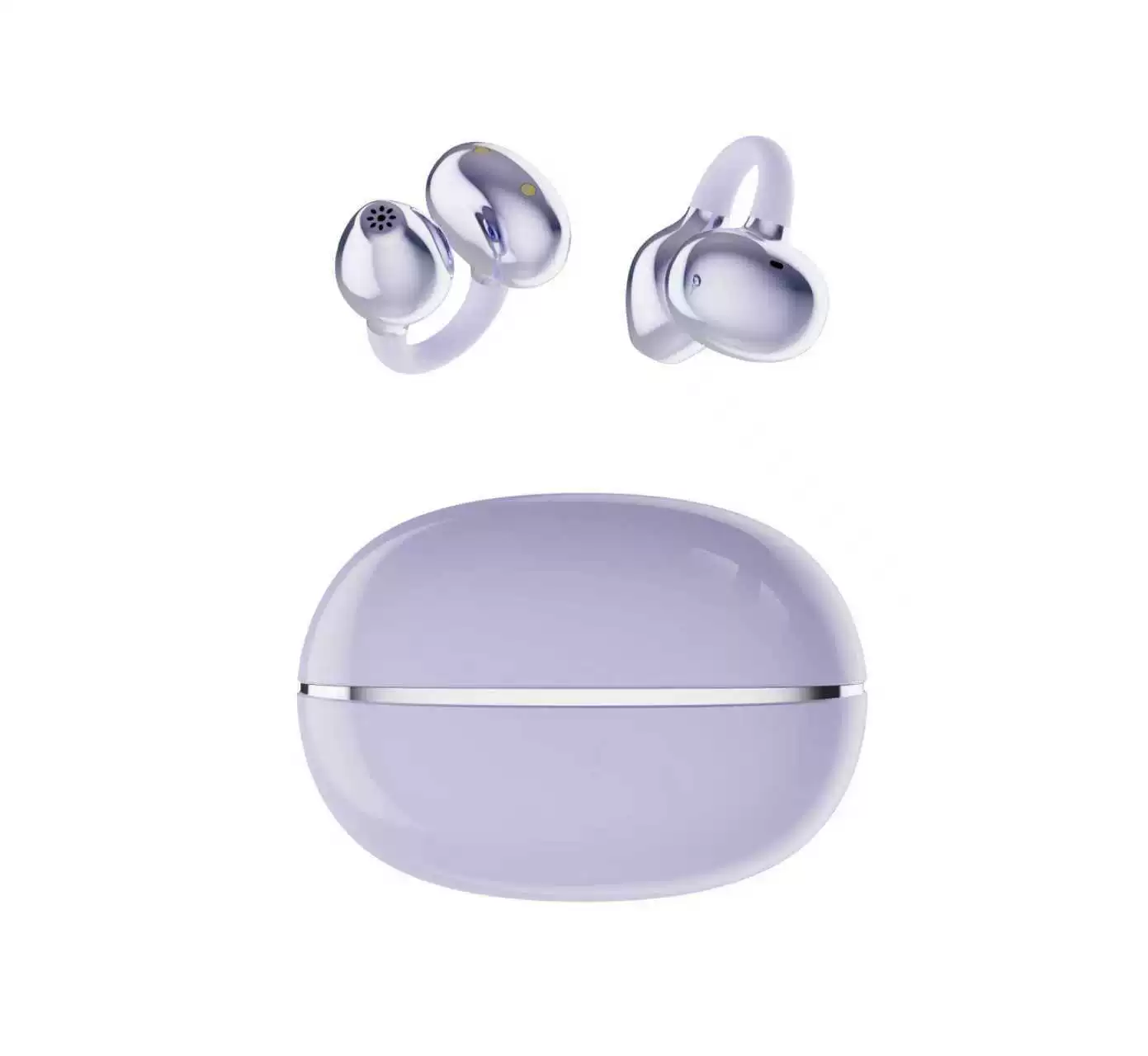 Bone‑conduction ear‑clip Bluetooth headset, noise reduction, low latency, decorative earring option
