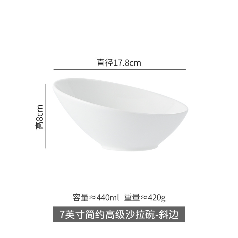 Tacos de ensalada de frutas simples, platos de sopa de forma especial, platos de sopa de alta calidad, platos de cerámica de restaurante occidental, platos de frutas yogurt