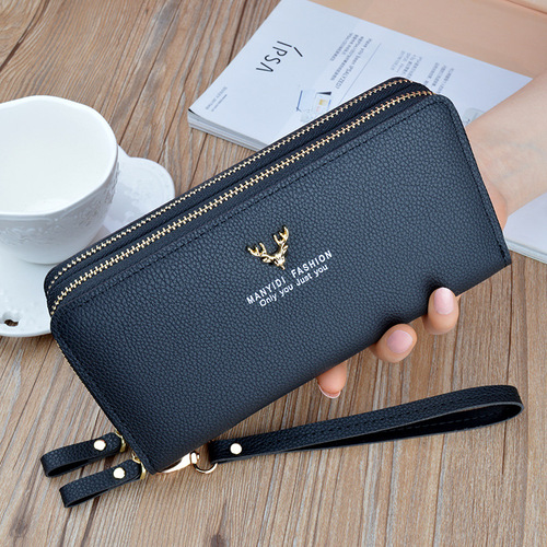 New Wallet Women's Long Clutch Double Zipper Wallet Mobile Phone Bag Fashion Simple Large Capacity Double Layer Wallet