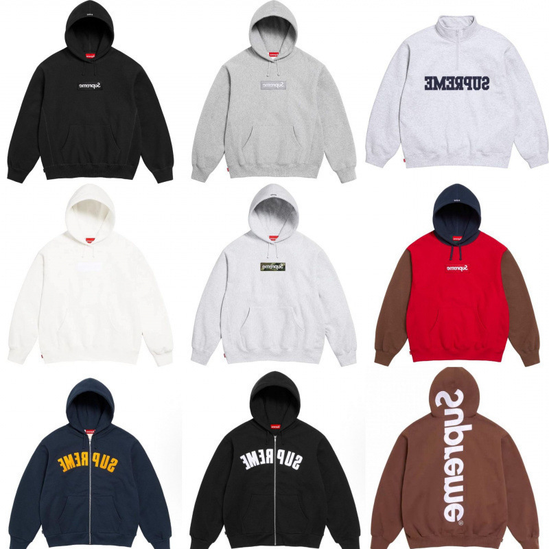 High-End Version Supreme25Ss Trendy Brand Hooded Sweatshirt Large Logo Fleece Hoodie Sweatshirt High-End Version Supreme25Ss Trendy Brand Hooded Sweatshirt Large Logo Fleece Hoodie Sweatshirt