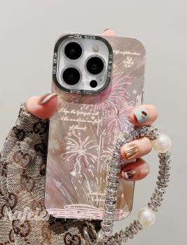 Pulsera + Rosa graffiti fuegos artificiales pluma Hilo-chapado espejo hld