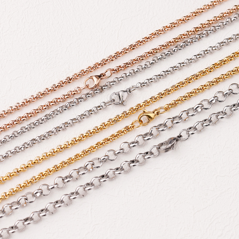 Polished Finish 1 Piece 304 Stainless Steel Box Chain Polished 49cm Jewelry Accessories Chain