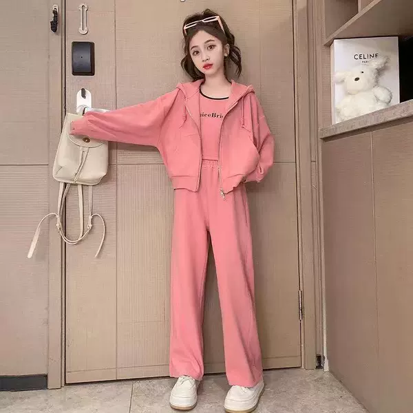 Fashionable fuchsia set with letters, 3 piece set