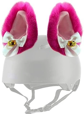 Cat Ear Motorcycle Motorcycle | Motosiklet dəbilqələri - rose-red-cat-ears-with-lights