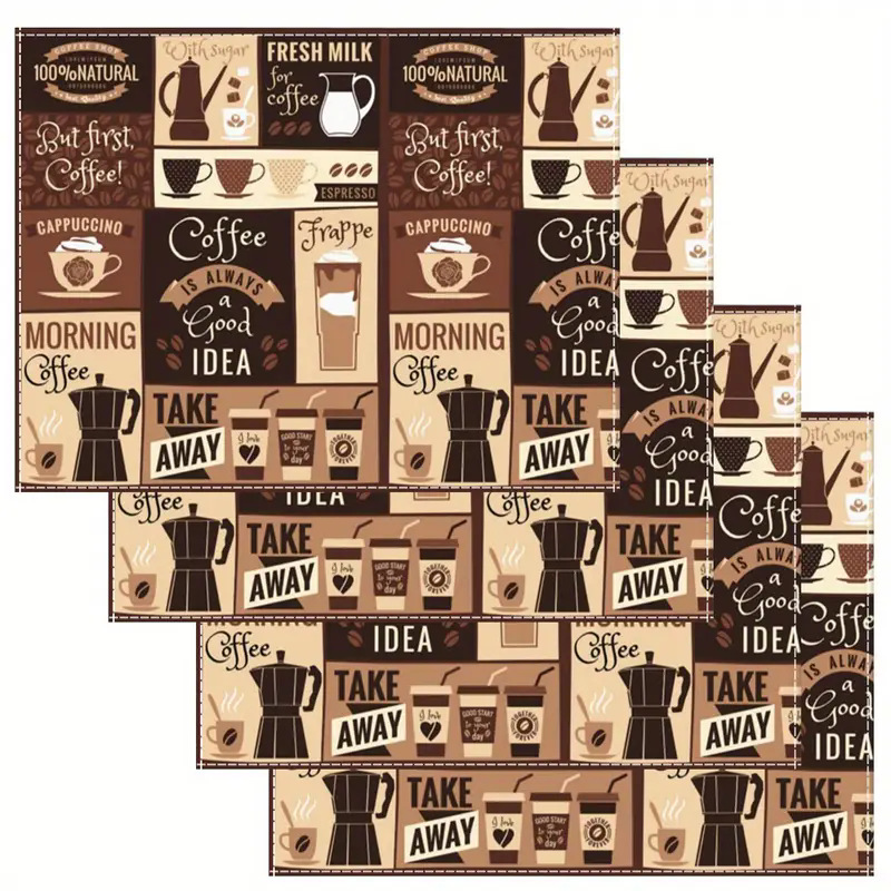 Manteles individuales navideños de lino estampado, decoración de mesa resistente al calor