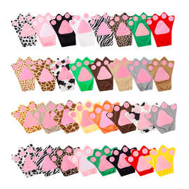 万圣节儿童表演动物爪套可爱动物手套男女通用卡通猫掌熊掌道具