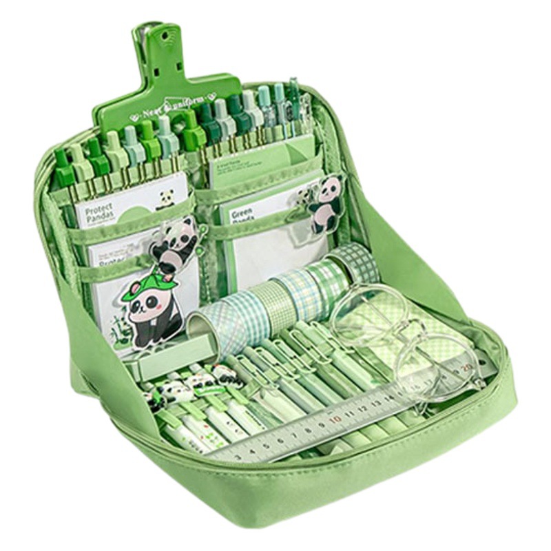 Tiktok Venta caliente caja de lápices de Panda de 12 capas de gran capacidad bolsa de papelería de alto aspecto bolsa de lápices de papelería de estudiante de escuela primaria