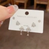 79# silver-pearl bouquet combination set earrings (thick real gold plating)