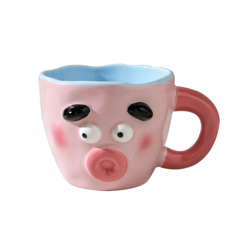 Tazas de cerámica de nicho feas, tazas de agua caseras de alto nivel, tazas de cumpleaños