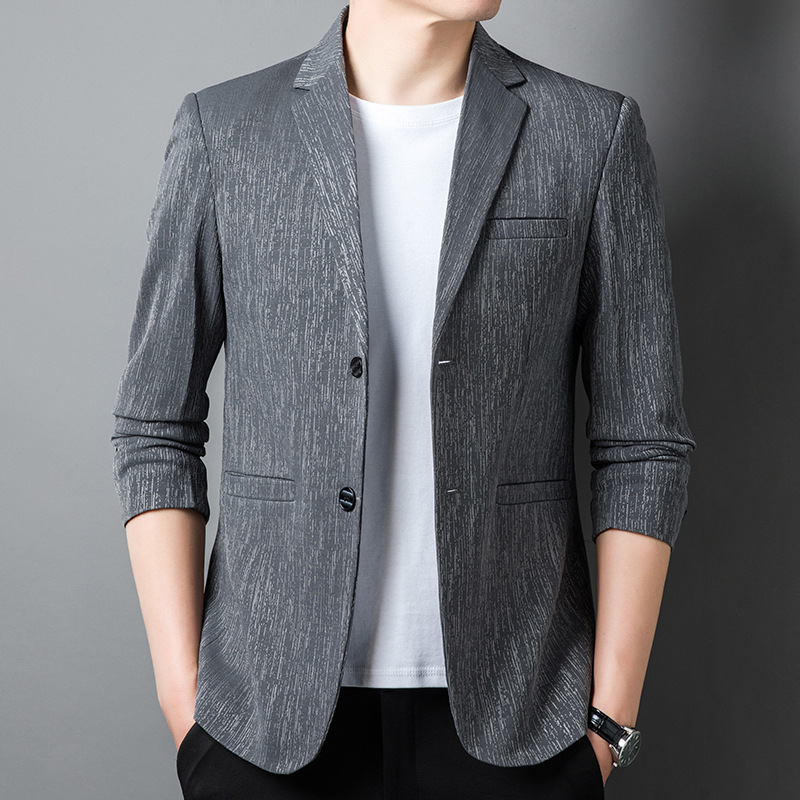 2024 새로운 봄과 가을 남성 패션 캐주얼 2 버튼 재킷 세트