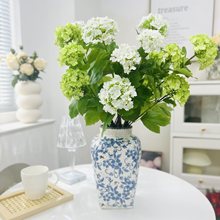 handsome高档陶瓷器花瓶青花瓷摆件仿真花客厅插花感轻奢花器