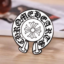 铬心马蹄珐琅徽章复古金属胸针时尚个性时尚别针装饰包包服饰挂件