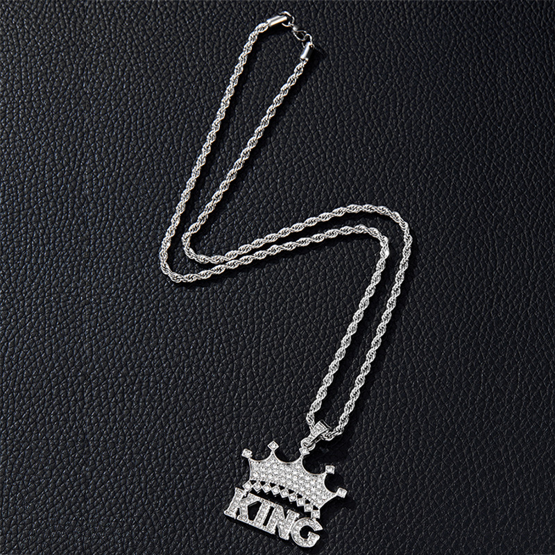Hip-Hop Letter Crown Stainless Steel Plating Menu0027S Necklace 1 Piece