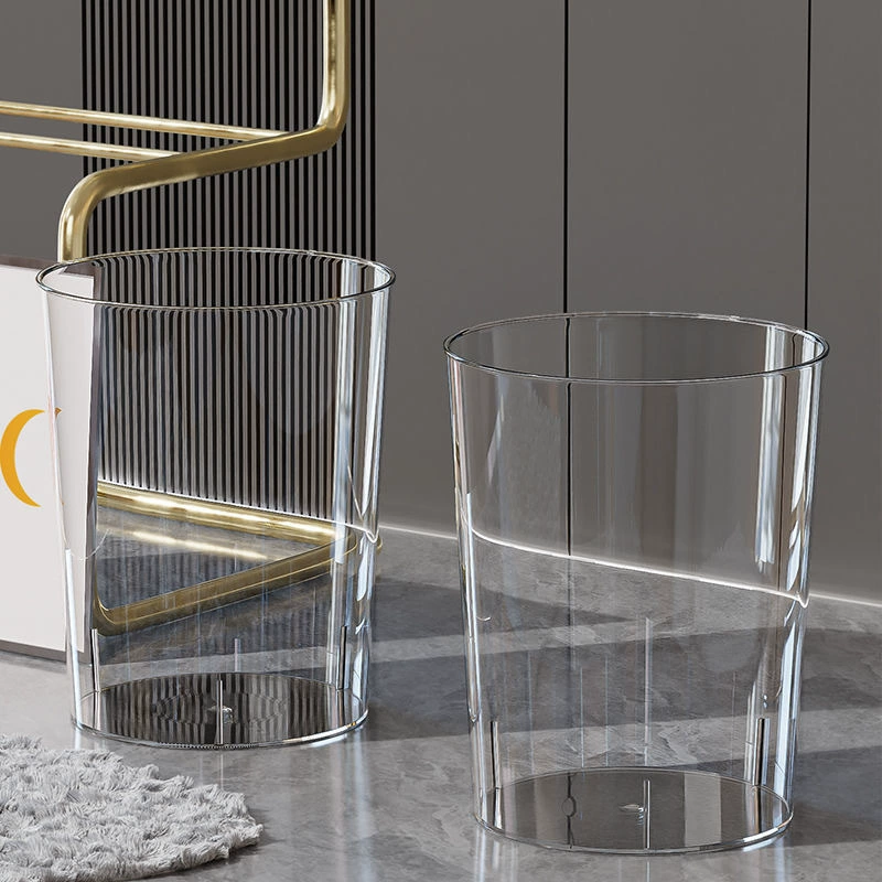 Прозрачный мусорный бак для домашнего использования, новый легкий роскошный стиль для спальни, ванной комнаты, простого офиса, гостиной, мусорная корзина большой вместимости.