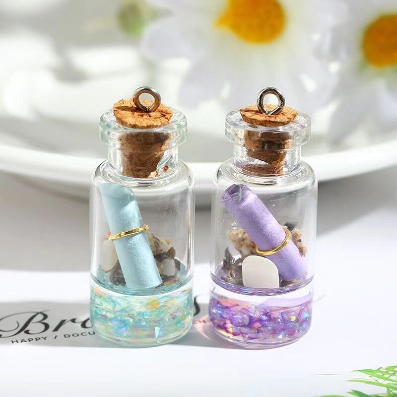 New glass bottle wishing bottle drift bottle European and American foreign trade jewelry backpack pendant DIY key chain bag pendant New glass bottle wishing bottle drift bottle European and American foreign trade jewelry backpack pendant DIY key chain bag pendant