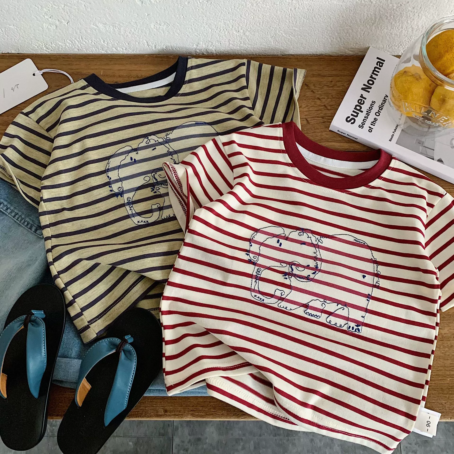 Детская летняя футболка для мальчиков и девочек, летняя одежда, с коротким рукавом, вышивка, западный стиль
