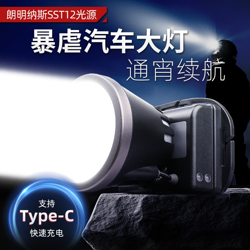 Yanni 726U Headlamp led Strong Light Charging Super Bright Head-Mounted Flashlight Outdoor Long Endurance Lithium Miner's Lamp