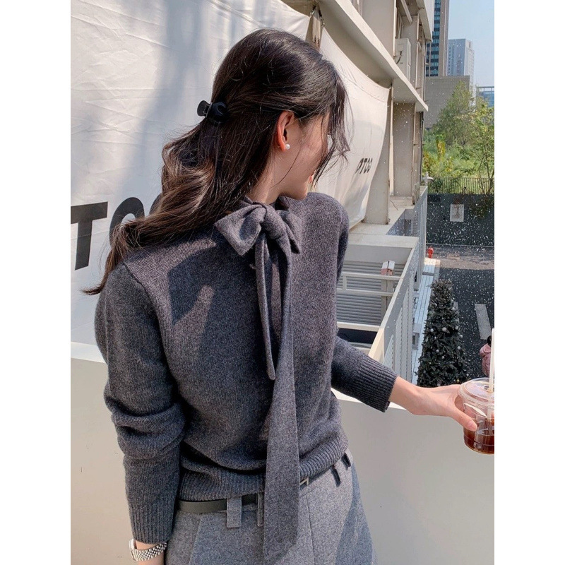 Niche Design! Flowing Collar Worsted Wool Knitwear Women's Autumn and Winter High-End Fashion Knitwear Bottoming Shirt Top