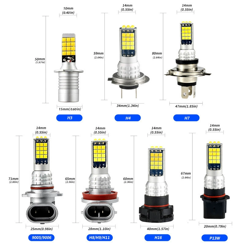 Новая автомобильная LED противотуманная лампа H11/9006/H4/H7/H1/H3, выпуклая 3030, 30 светодиодов, передняя противотуманная лампа