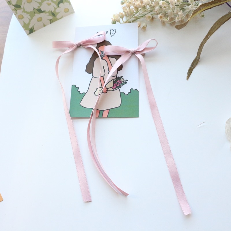 Sweet girl pink bow ribbon hairpin duck bill clip high design boutique hair accessories wholesale