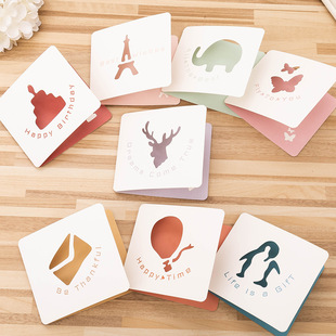 Cross-border hollow small fresh business simple greeting card birthday gift flower shop after-sales card activity message creative card