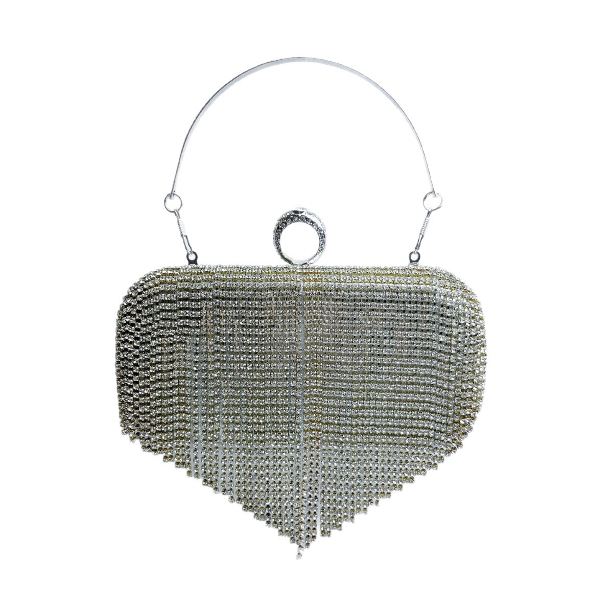Cross-Border New Evening Bag For Women, Handheld Banquet Clutch, Rhinestone Tassel Formal Party Bag - Thumbnail 5