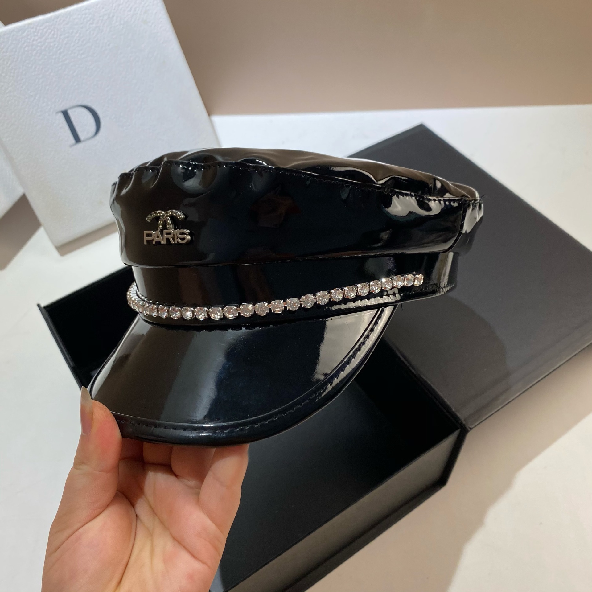 Xiaoxiang Fengshui Diamant Lys Læder Marineblå Personlig Moderapport Børn Forår og Efterår Sød Cool Pige_voghion.com