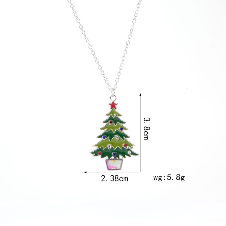 Style De Bande Dessinée Sapin De Noël Alliage Émail Femmes Collier 1 Pièce display picture 1