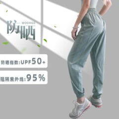 Sun Protection Quick-Dry Women's Sport Tights with Splicing Loose Slimming Hip-Hugging Yoga Pants Running Fitness Sports Casual Outdoors