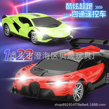 跨境1:22四通遥控车儿童竞速布加迪遥控赛车手柄遥控车玩具l礼品