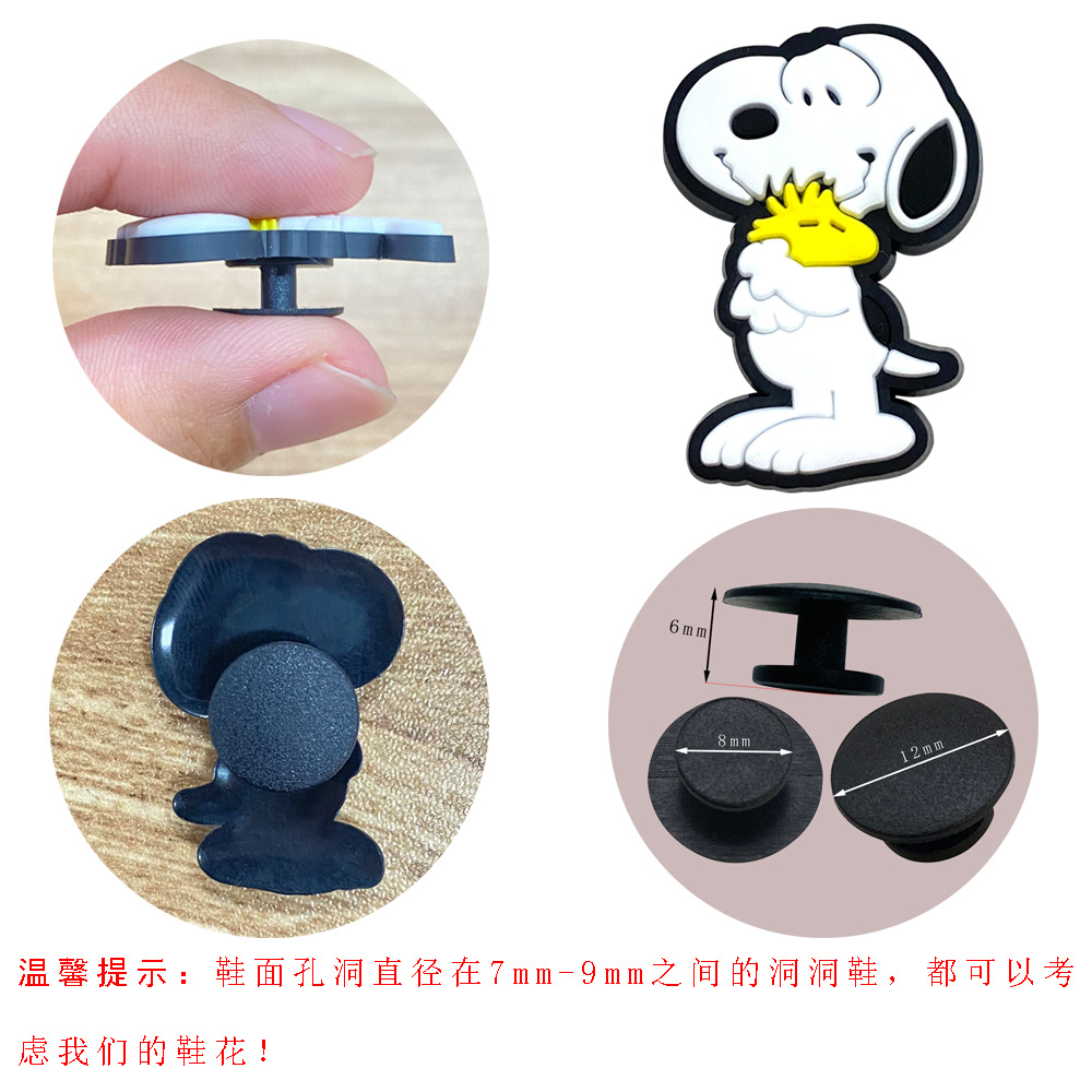 Perro conjunto de dibujos animados agujero accesorios zapatos DIY Chipsing croc botones zapatos flores perros Wang Xingren