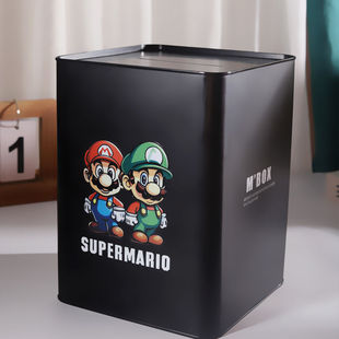 Creative Mario Piggy Bank That Can Only Go in but Not Out, Paper Money and Coin Piggy Bank, Birthday Gift, Student Version Is Not Available